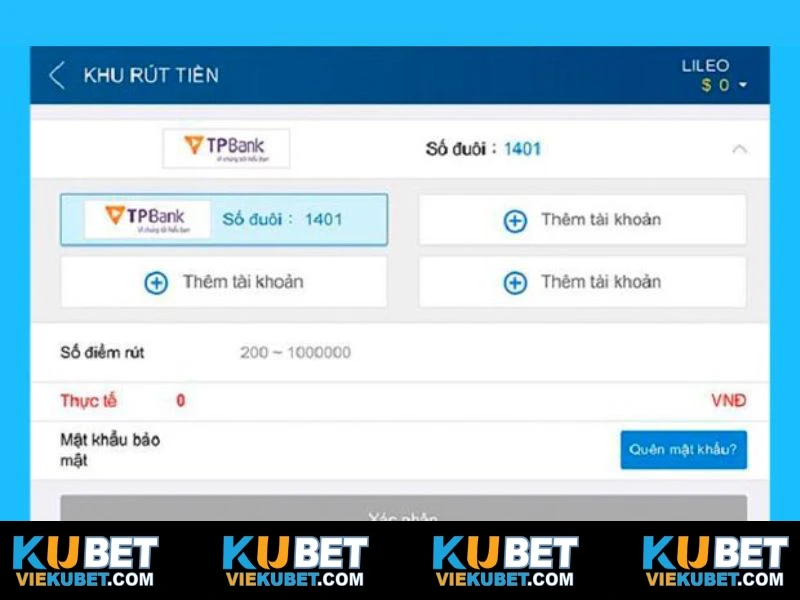 Quy trình rút tiền Kubet thành công nhanh chóng 